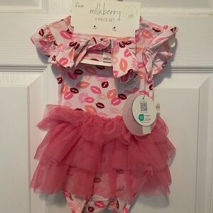 Milkberry Baby Girl 2-Piece Outfit Set 3-6M NWT